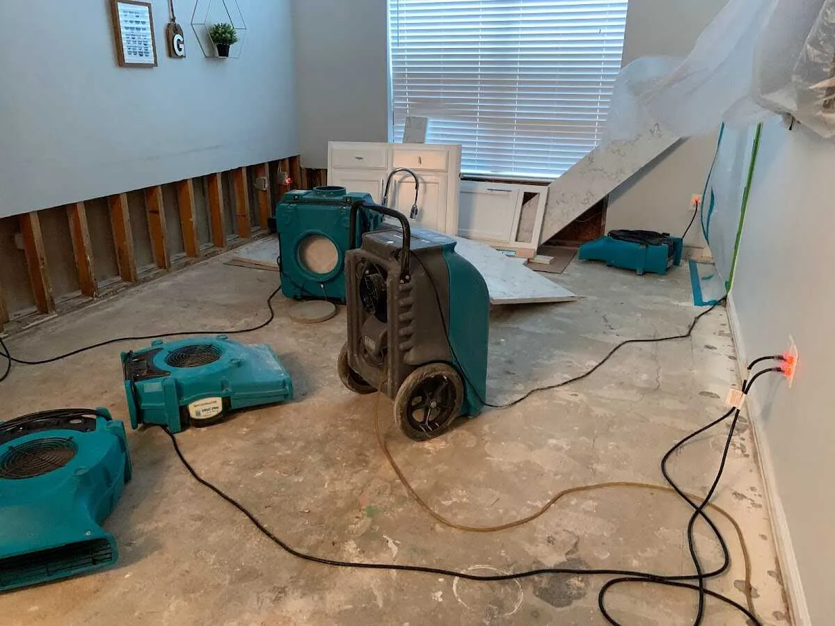 Dehumidifier in flood-cut room for Water Extraction & Removal in West Rancho Dominguez
